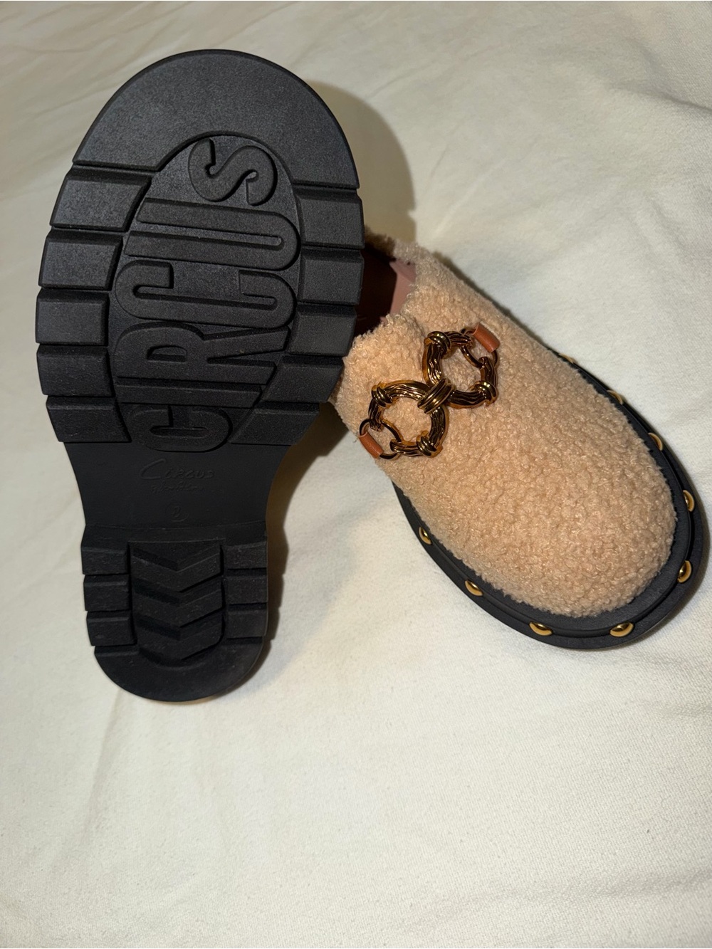 NWT CIRCUS by Sam Edelman Slip-On Annie Mules with Gold Chain accent size 8 - Picture 2 of 6